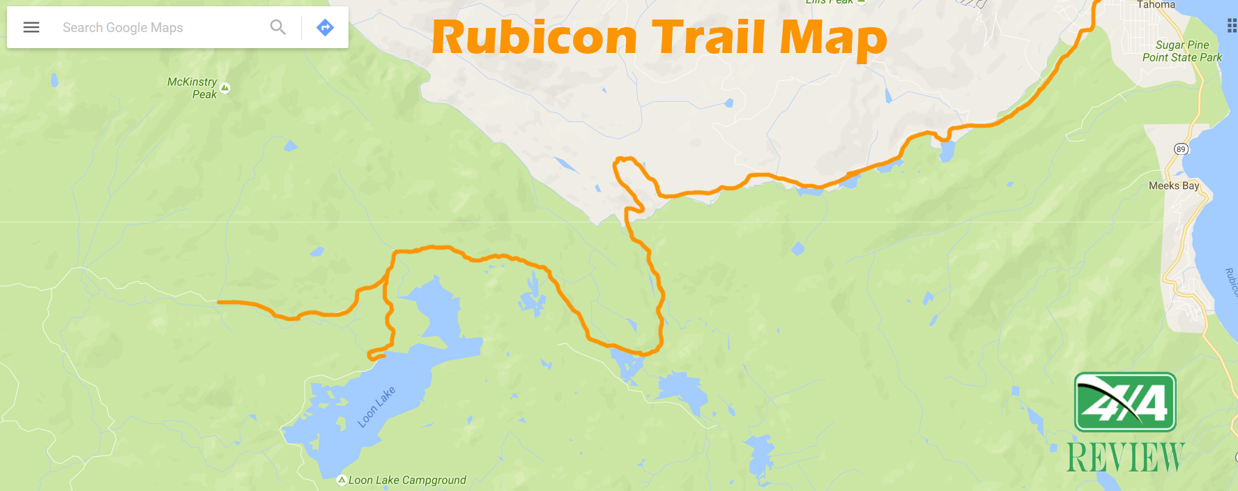 Rubicon Trail Lake Tahoe Map Directions To The Rubicon Trail And Trail Map - 4X4Review Off Road Magazine